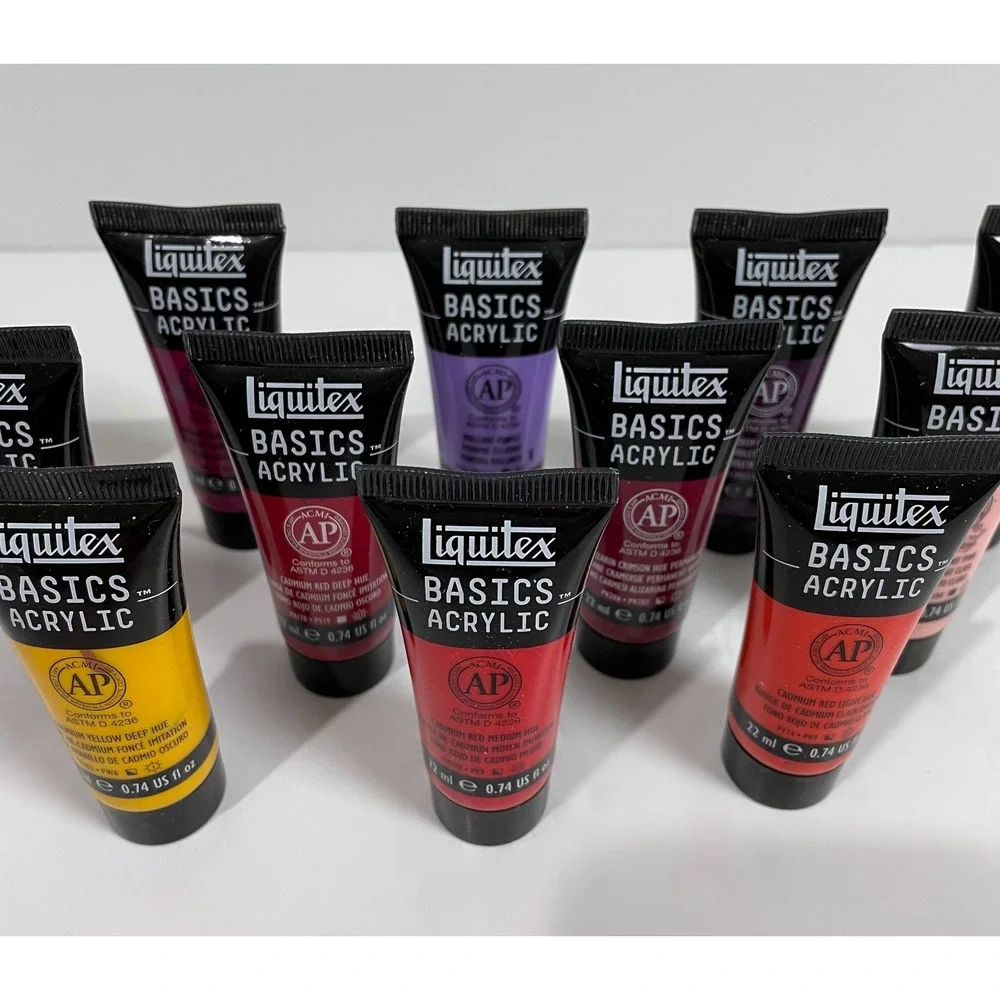 Liquitex Basics Acrylic Paints 22 mL (0.74 fl oz) 12 Tubes